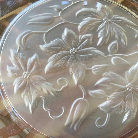 Princess House Pointsetta /Salad Dessert Plates FANTASIA CRYSTAL Set of 4 - Picture 2 of 6